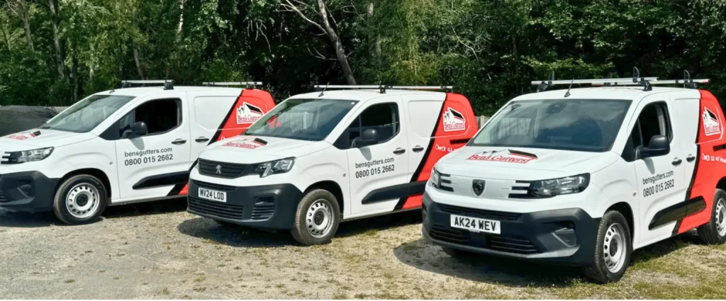 Our fleet of gutter cleaning vans in {Area}